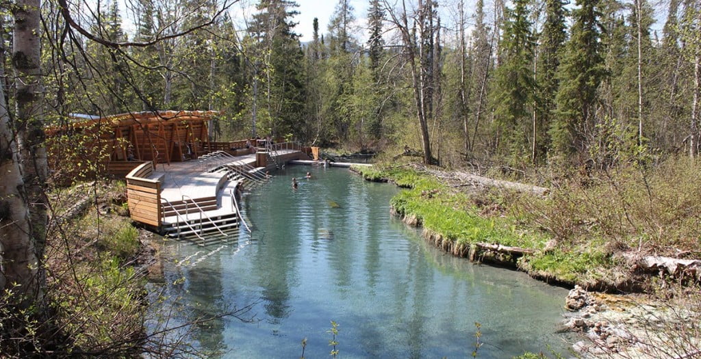 Liard Hot Springs, a popular stop along the Alaska Highway