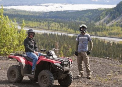 Glacier View ATV Adventures with Matanuska glacier in the background