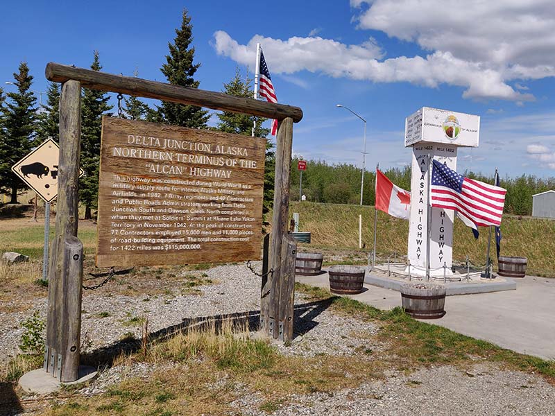 Delta Junction end of the Alaska Highway Monument